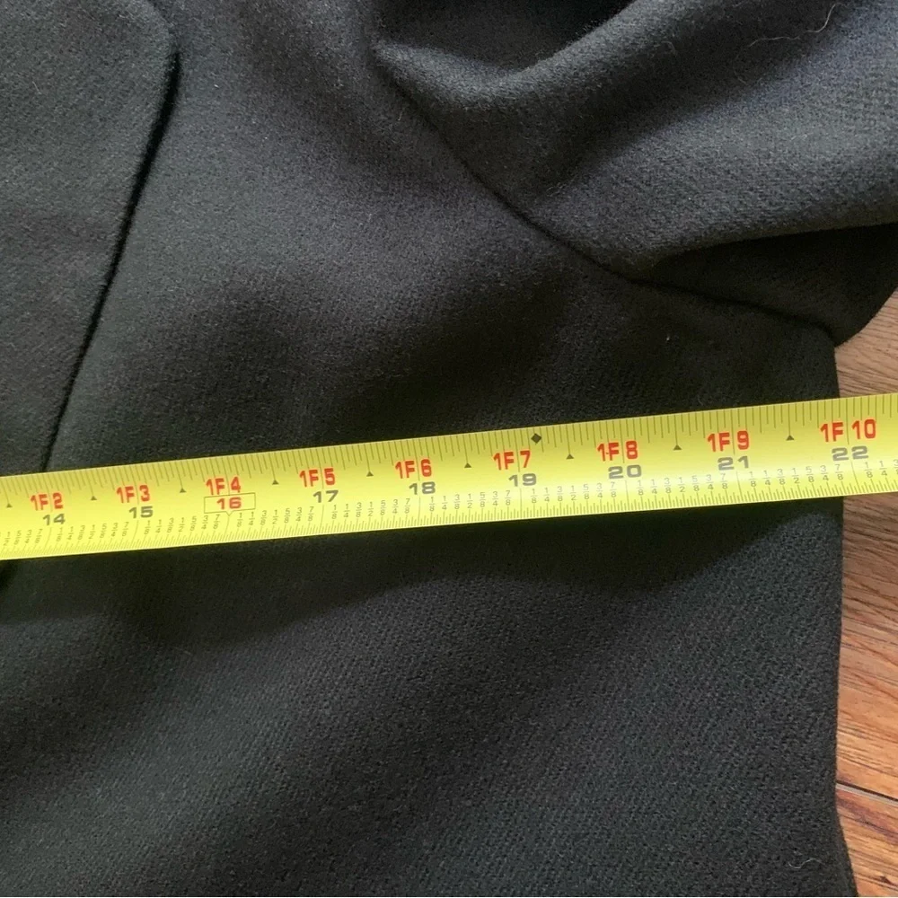 Sag Harbor Black Pure Wool Blazer Size 14 One Button Lined Y2K Vintage Shoulder